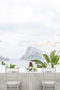 Red and white Wedding with Es Vedra View in Anam Cara