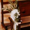 Pew end with peony and Olive