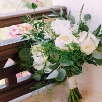 Country white with seasonal flowers