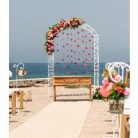 One side with flowers and Flower curtain