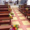Pew ends with flowers