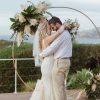 Round Arch with pampas and tropical leaves